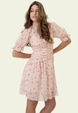 BY IC, ARIELIC - Robe chemise - pink flower print