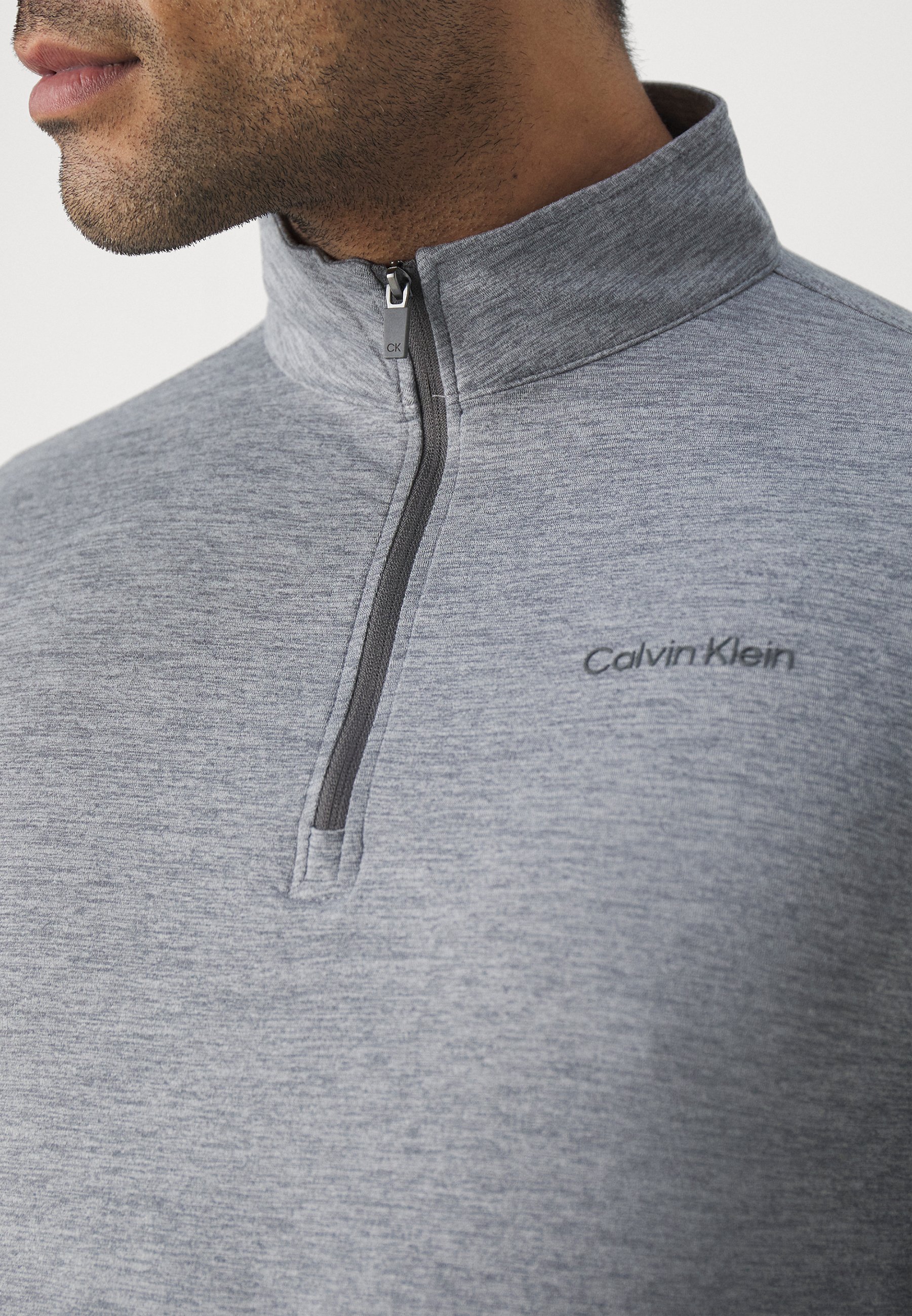 Calvin Klein Golf NEWPORT HALF ZIP - Long sleeved top - silver