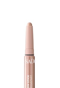 Stick illuminante rosato beige con punta circolare, texture liscia e finitura metallizzata; etichettato "ISADORA" per una facile identificazione.
