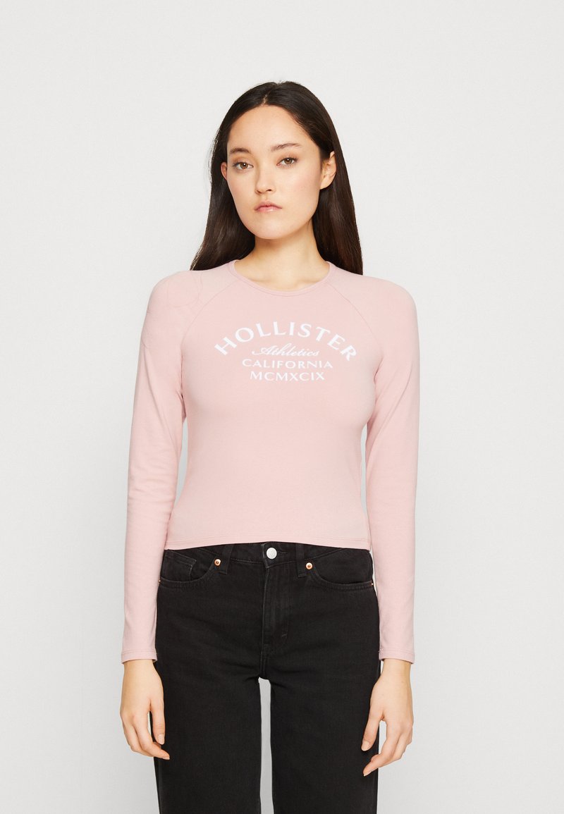 Hollister Co. DARK ACADEMIA BABY TEE Longsleeve pink/donkerroze