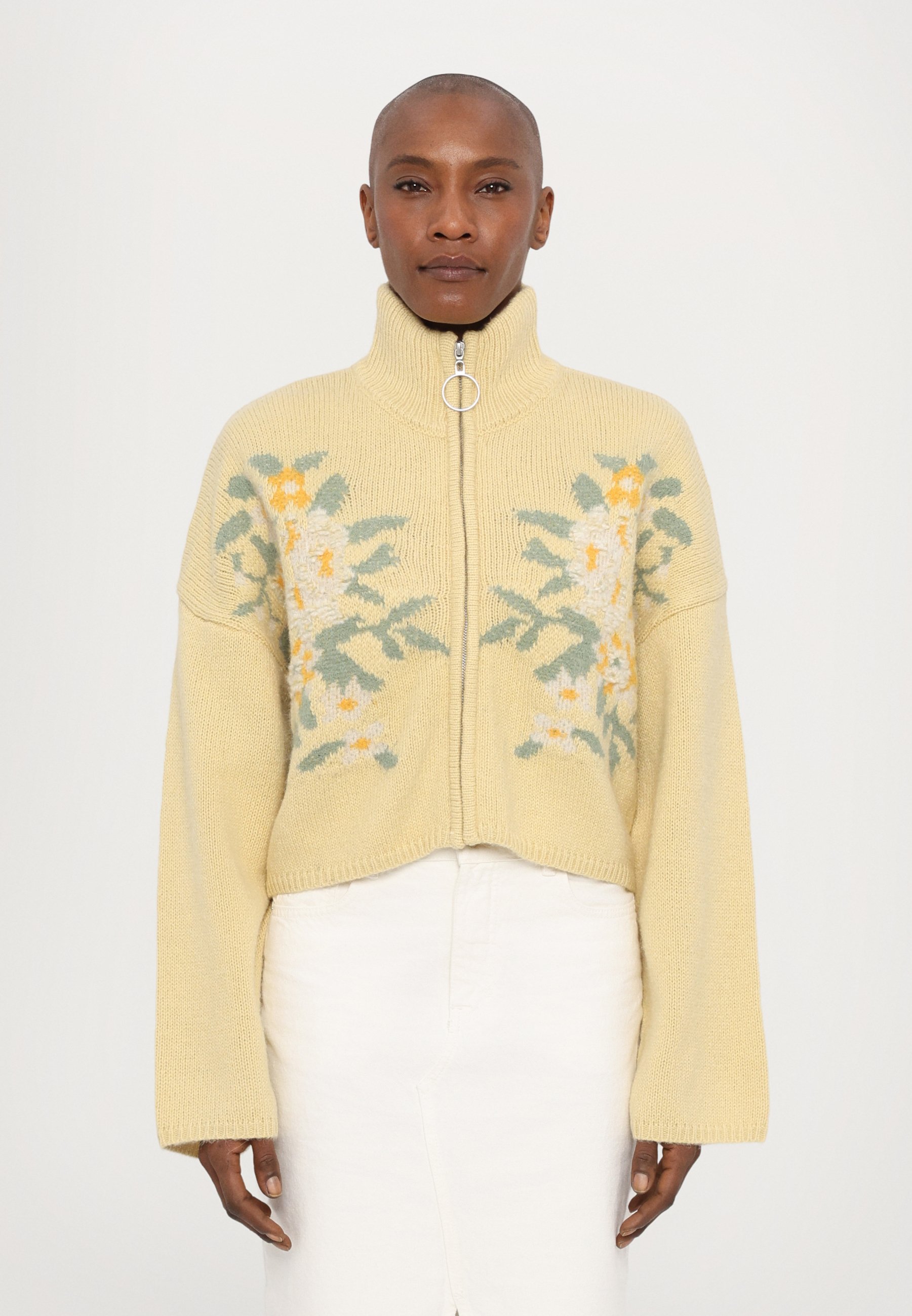 Holzweiler TINE CROPPED CARDIGAN - Cardigan - yellow mix/yellow