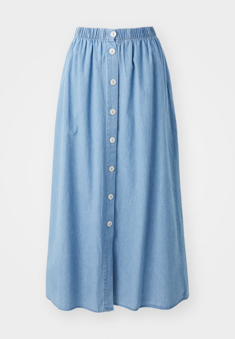 ONLY ONLNOVA BUTTON - A-line skirt - light blue denim/light-blue denim ...
