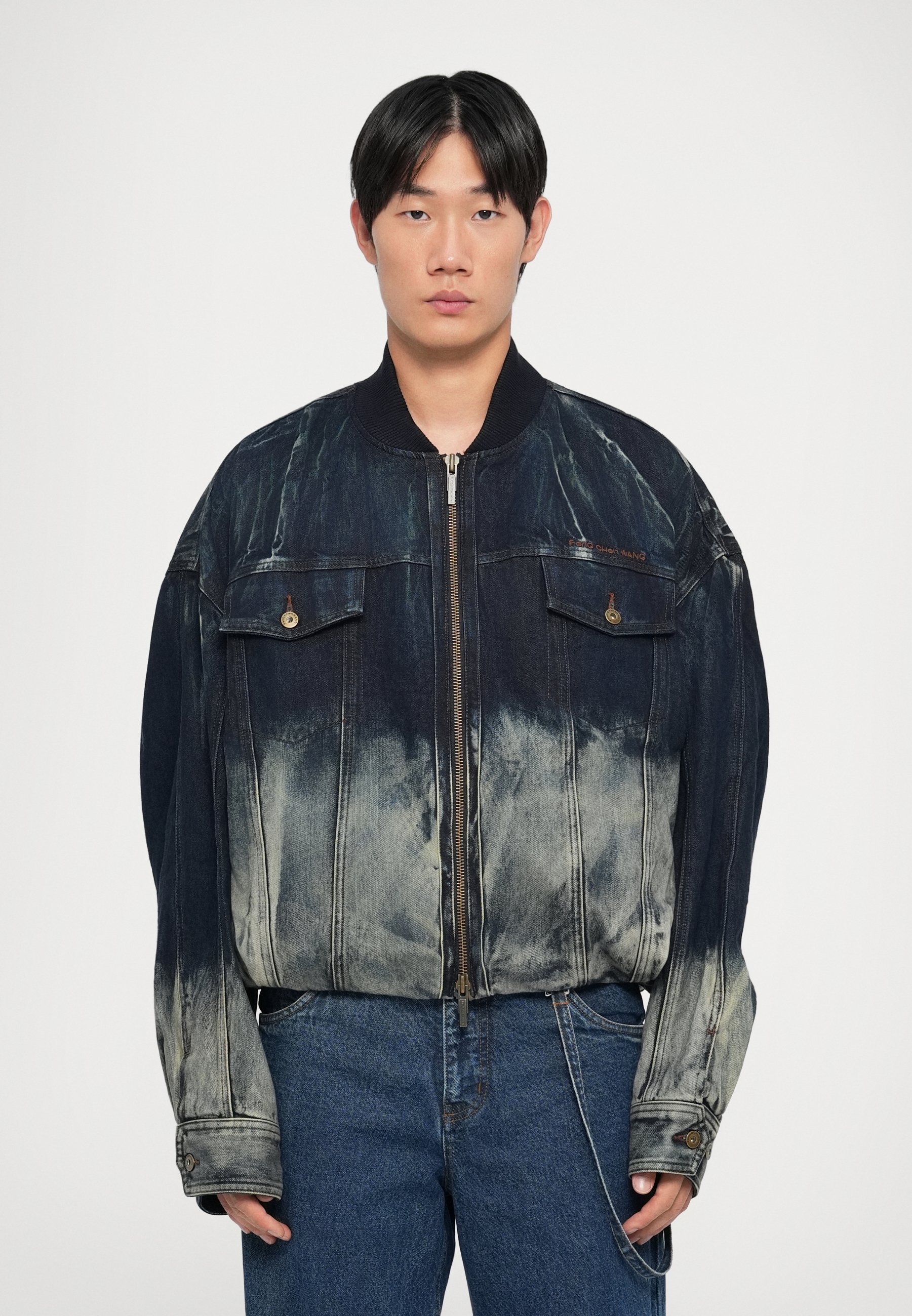 Feng Chen Wang DECONSTRUCTED GRADIENT - Bomber Jacket - blue grey 