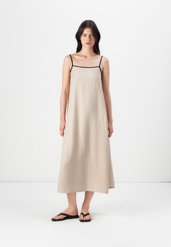 ONLLINO LONG CONTRAST DRESS - Maxikleid - oxford tan