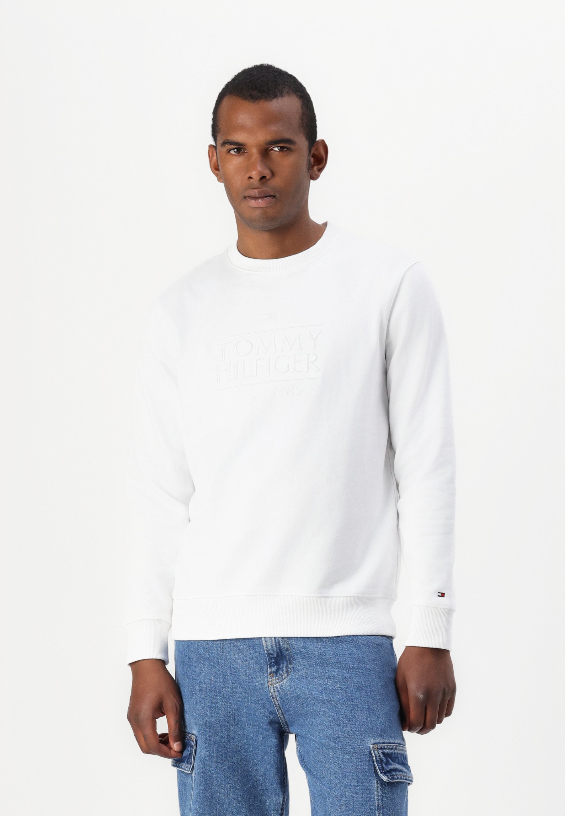 Tommy Jeans Tommy Hilfiger Witte Hoodie Tommy Hilfiger EMBRO LOGO Sweater  White/wit