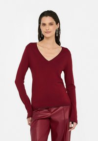 LIU JO V-NECK - Svetrík - bordeaux
