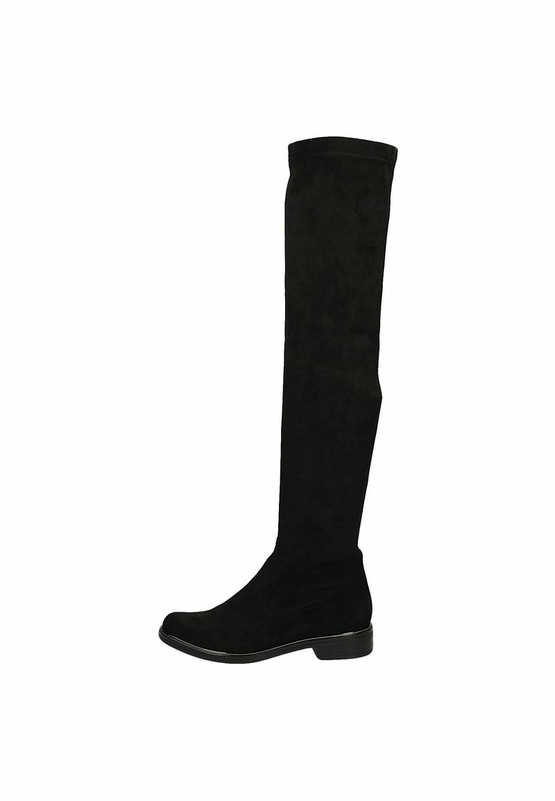 caprice knee length black boots