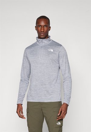 RAGER 1/4 ZIP TEE - Majica z dolgimi rokavi - pearl mist/light heather