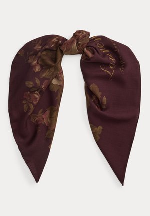 Lauren Ralph Lauren, FLORAL WOOL SQUARE SCARF - Écharpe - dark garnet
