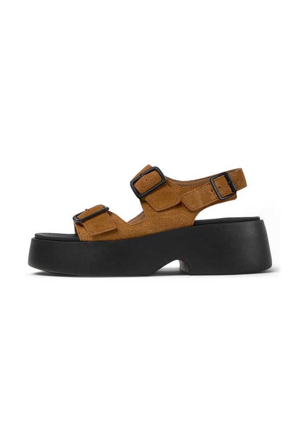 Plateausandalette - mittelbraun