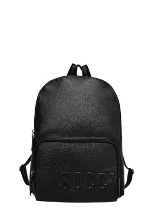 AUS GENARBTEM MIT LOGO-PRÄGUNG - Tagesrucksack - black