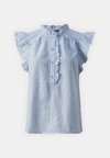 VMINES FRILL - Blouse - blue/white