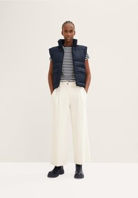 TOM TAILOR DENIM TMODERN STRIPE - Nyomott mintás póló - white blue stripe