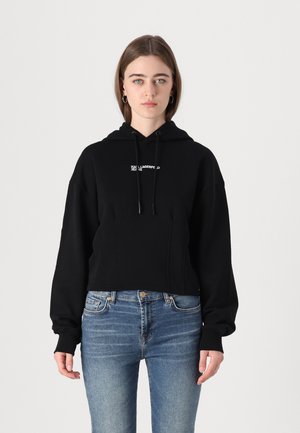 RELAXED PINKTUCK HOODIE - Sweatshirt - black