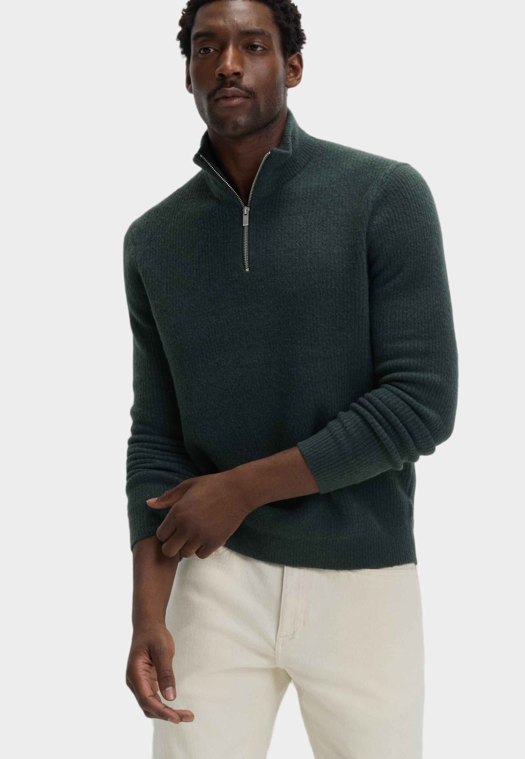 Pull Homme Marks And Spencer Gris Polaire 1/4 Fermeture Éclair – Taille L