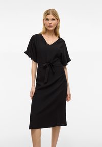 VILA MIDI V-AUSSCHNITT - Päevakleit - black beauty