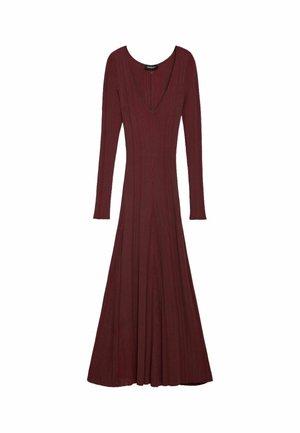 Desigual, LONG-SLEEVED KNIT DRESS - Robe longue - red