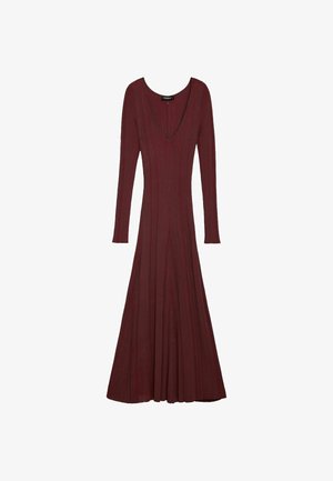Desigual, LONG-SLEEVED KNIT DRESS - Maxi šaty - red