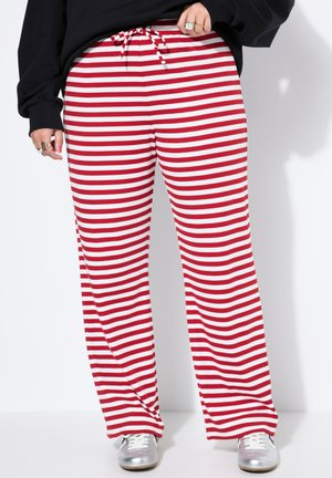 STRIPED WIDE LEGS - Jogginghose - apple red