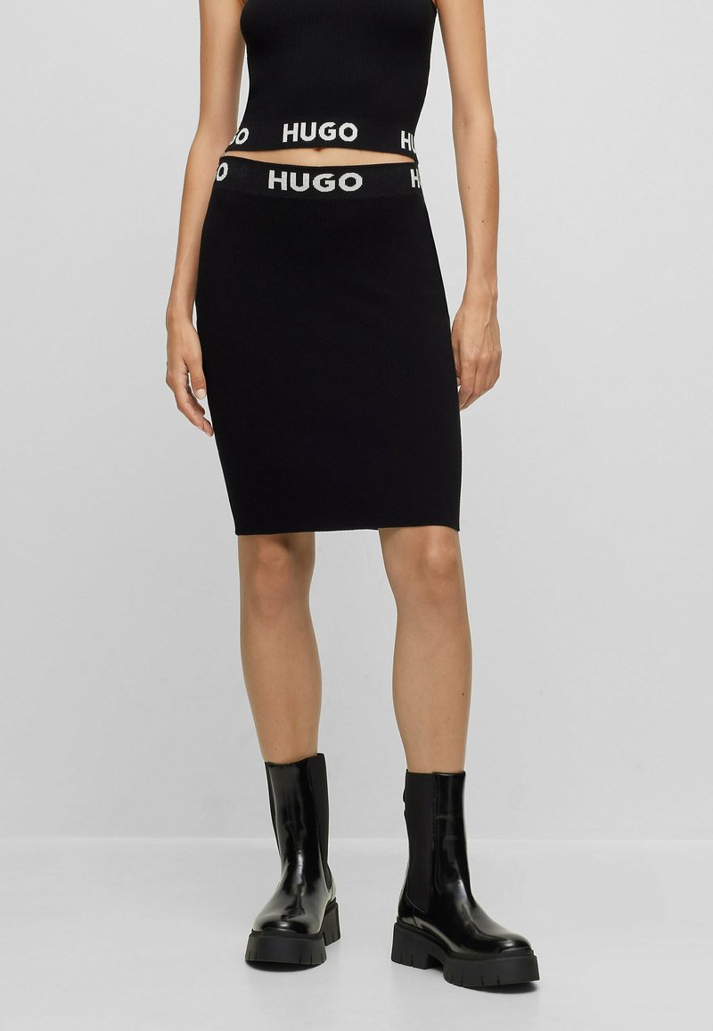 HUGO Jupe crayon - black