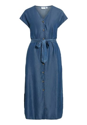VILA, Midi VIMAIA Short sleeved - Denim dress - dark blue denim