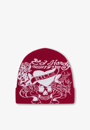 Ed Hardy, UNISEX LOVE KILLS SLOWLY FOLDOVER BEANIE - Berretto - red