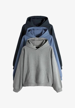 THE SET, 3 PACK LOOPBACK RELAXED FIT HOODIES - Kapuutsiga pusa - blue grey
