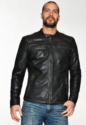 TOP GUN Leather jacket - schwarz