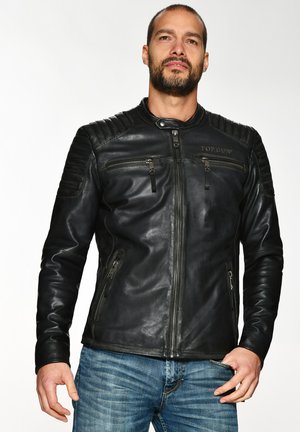 TOP GUN Lederjacke - schwarz