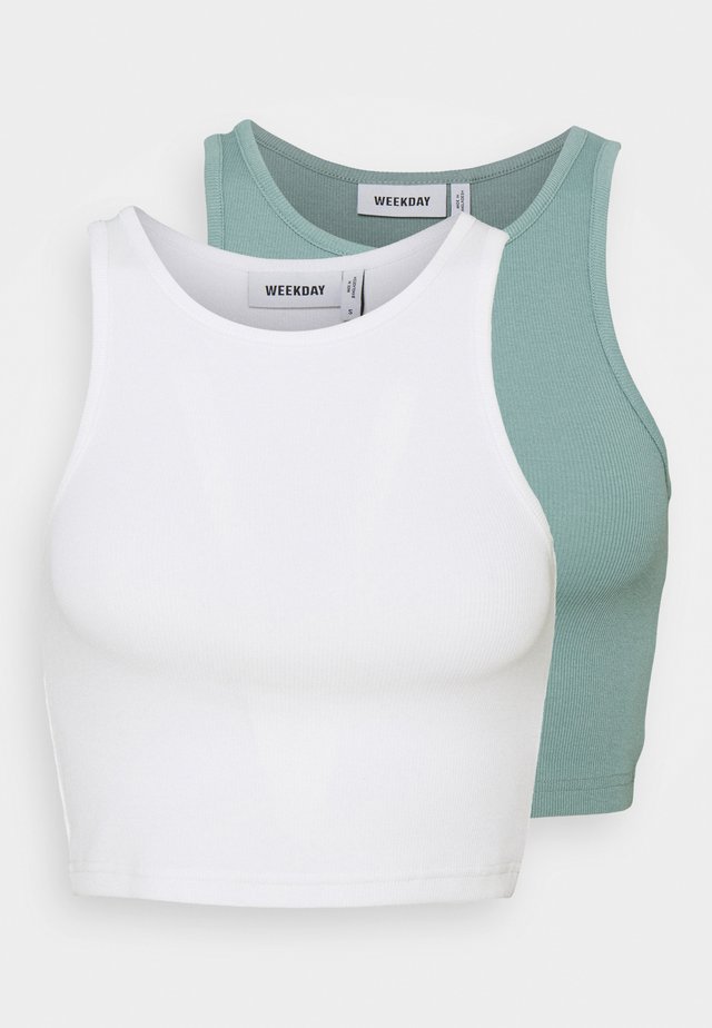 STELLA CROP 2 PACK - Top - off white/dusty green