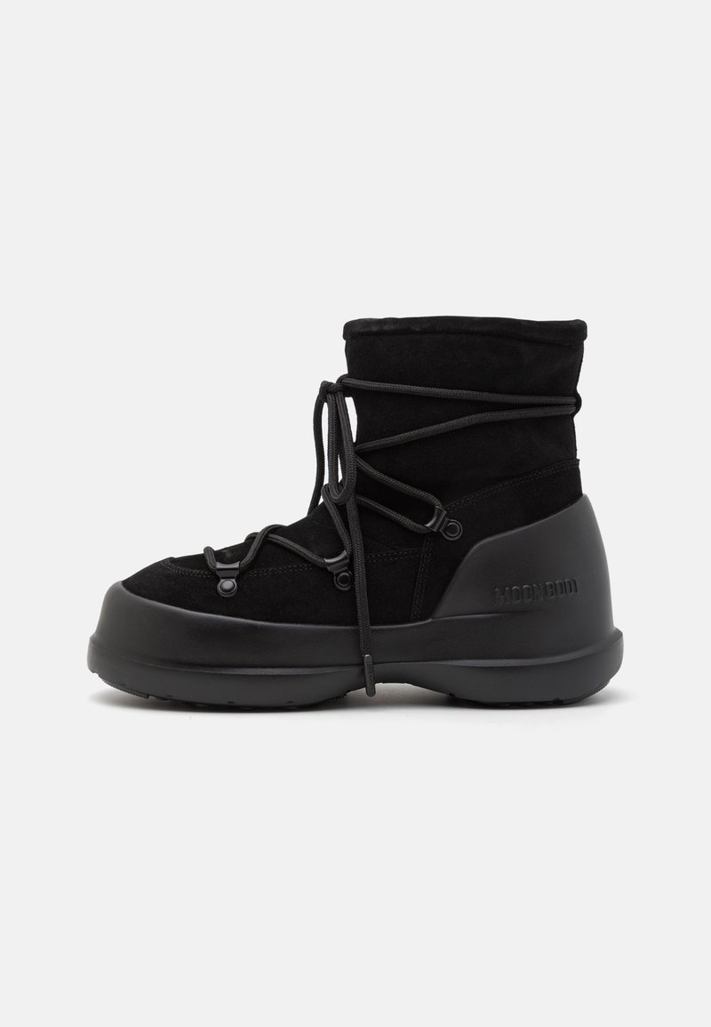 IQYU Moonboots - Stivali da donna caldi alla moda e in pile con tacco, cintura invernale, fibbia in cotone, da donna, foderati e impermeabili, Nero , 37 EU