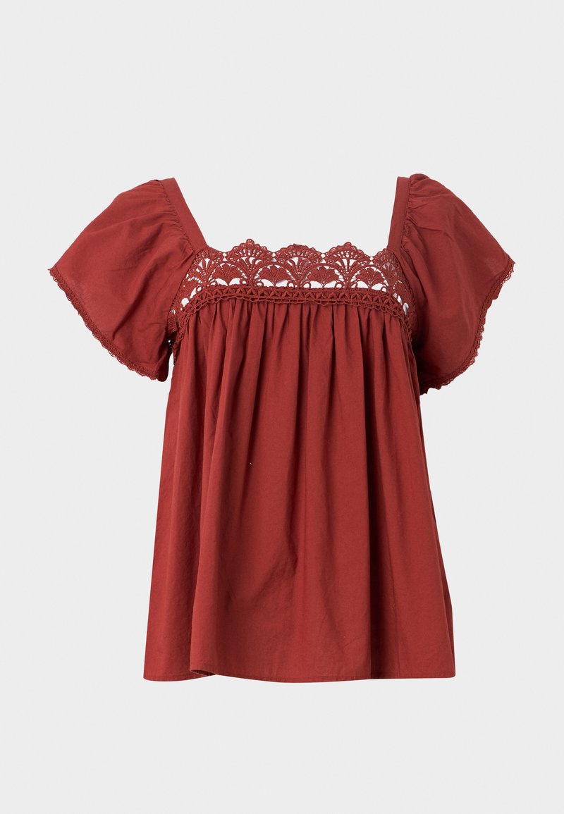 Vila Blouse donkerrood Vila Blouse donkerrood