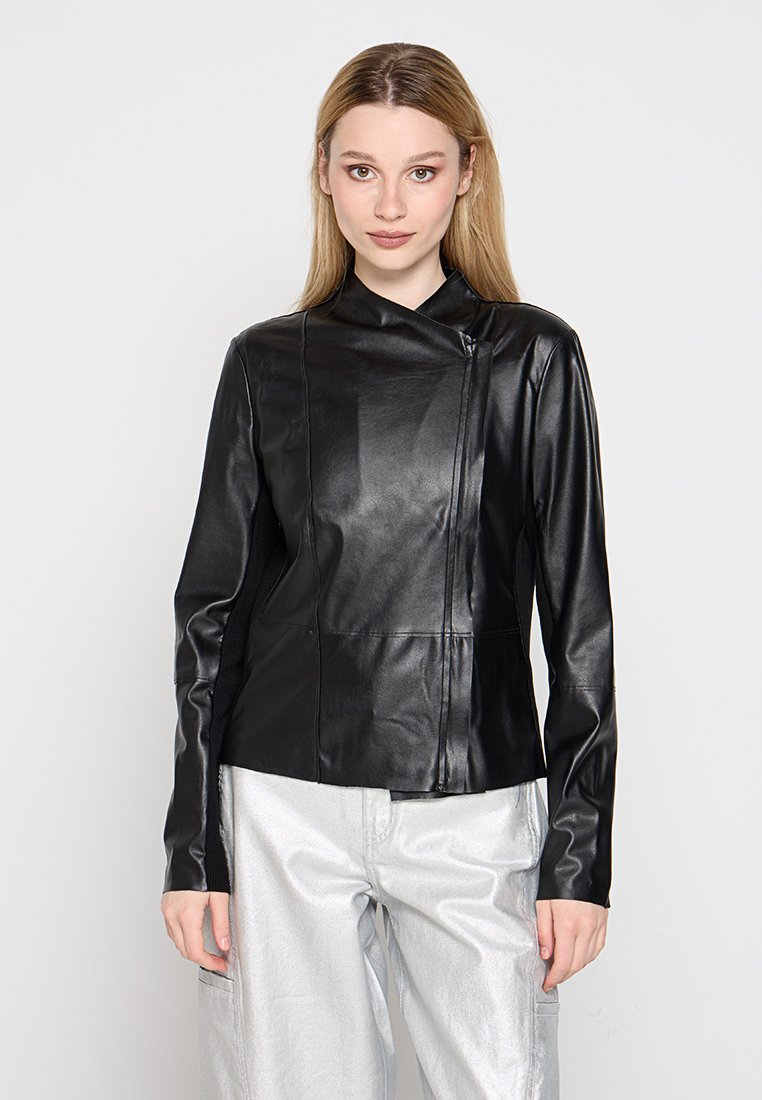 DKNY Imitatieleren jas zwart