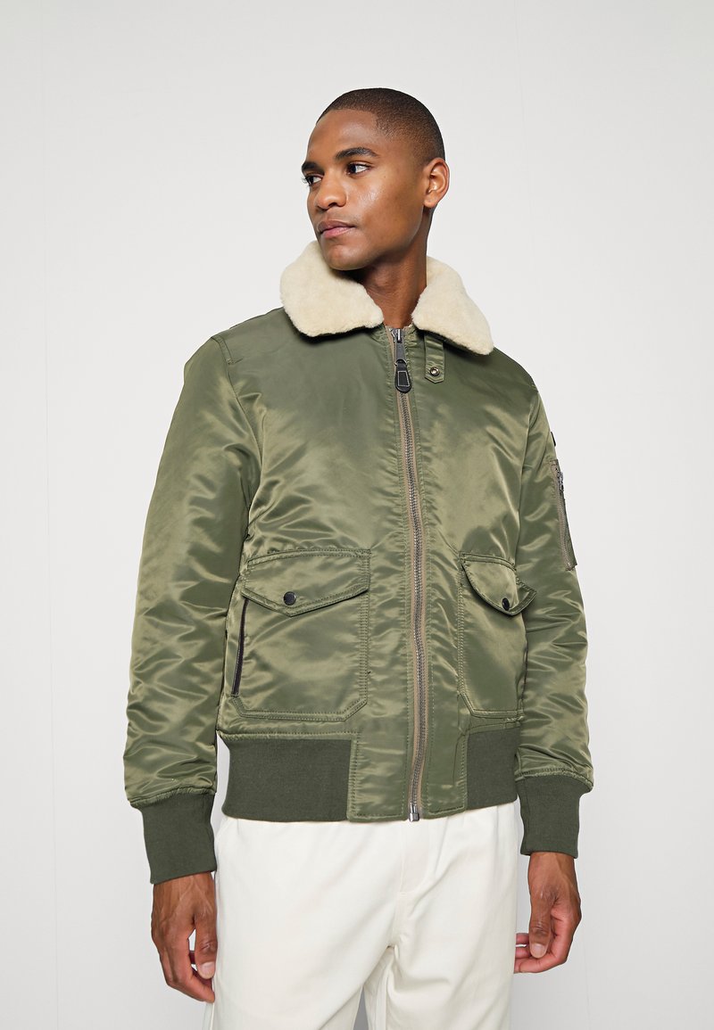 Schott OHARARS Bomber Jacket kaki/beige/green Zalando.ie