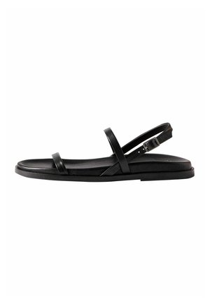 THE SET, REGULAR FIT - STRAPPY FOOTBED SANDALS . - Sandals - black leather