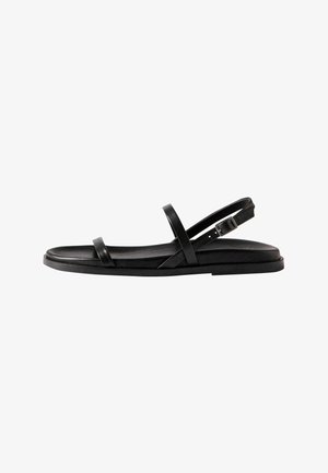 THE SET, REGULAR FIT - STRAPPY FOOTBED SANDALS . - Sandals - black leather