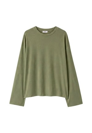 Stradivarius, BOXY LONG SLEEVE T-SHIRT - T-shirt à manches longues - khaki