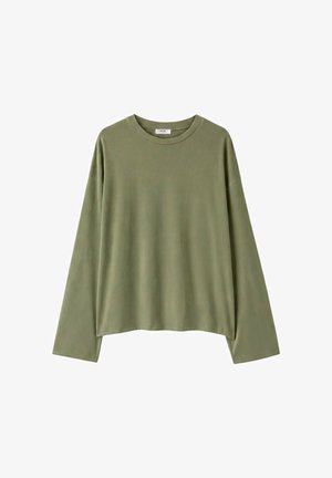 Stradivarius, BOXY LONG SLEEVE T-SHIRT - T-shirt à manches longues - khaki