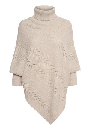 Cream HOLIDAY TURTELNECK PONCHO - Cape - oat melange