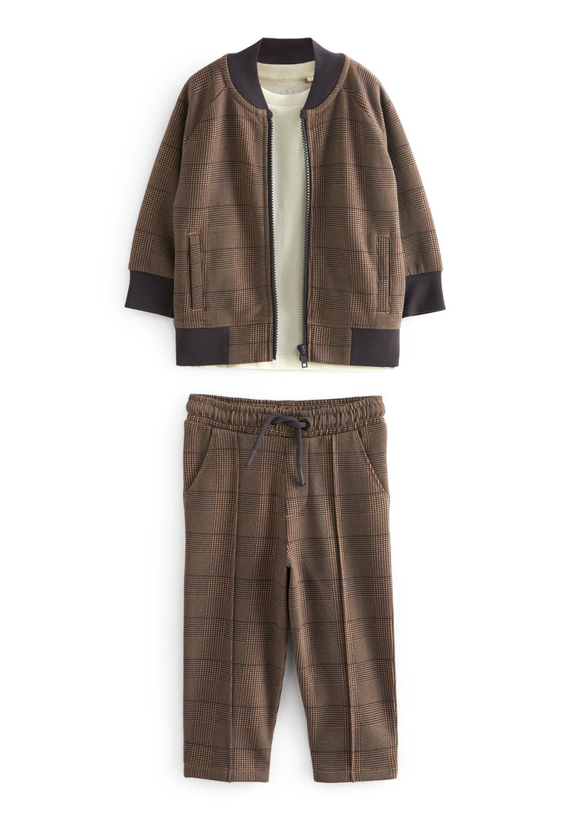 Next 3 PIECE CHECK AND JOGGER SET - Printtipaita - tan brown