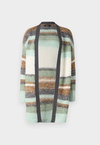 ONLALYSSA LIFE CARDIGAN - Vesta na kopčanje - magnet stripes/aqua gray/cloud dancer/hedge green