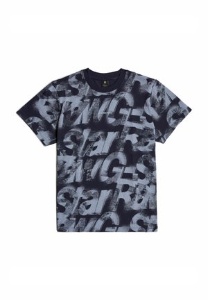 G-STAR SPRAYED LETTERS - Print T-shirt - osaka blue sprayed letters