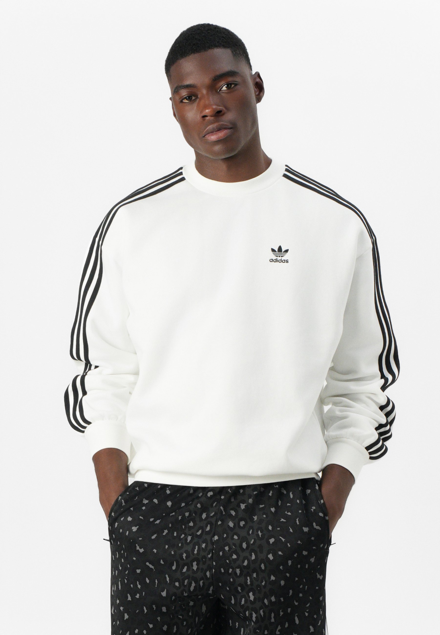 adidas Originals OVERSIZE CREW UNISEX - Felpa - white/black/nero - Zalando
