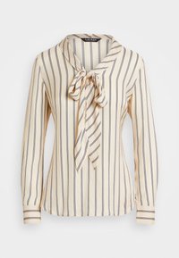 JACQUARD TIE - Blouse - cream/navy