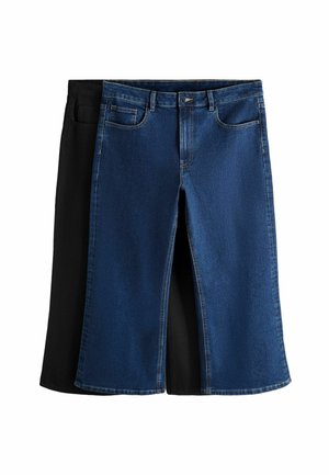 REGULAR FIT  2 PACK CROPPED  - Zvonové džínsy - black mid blue denim