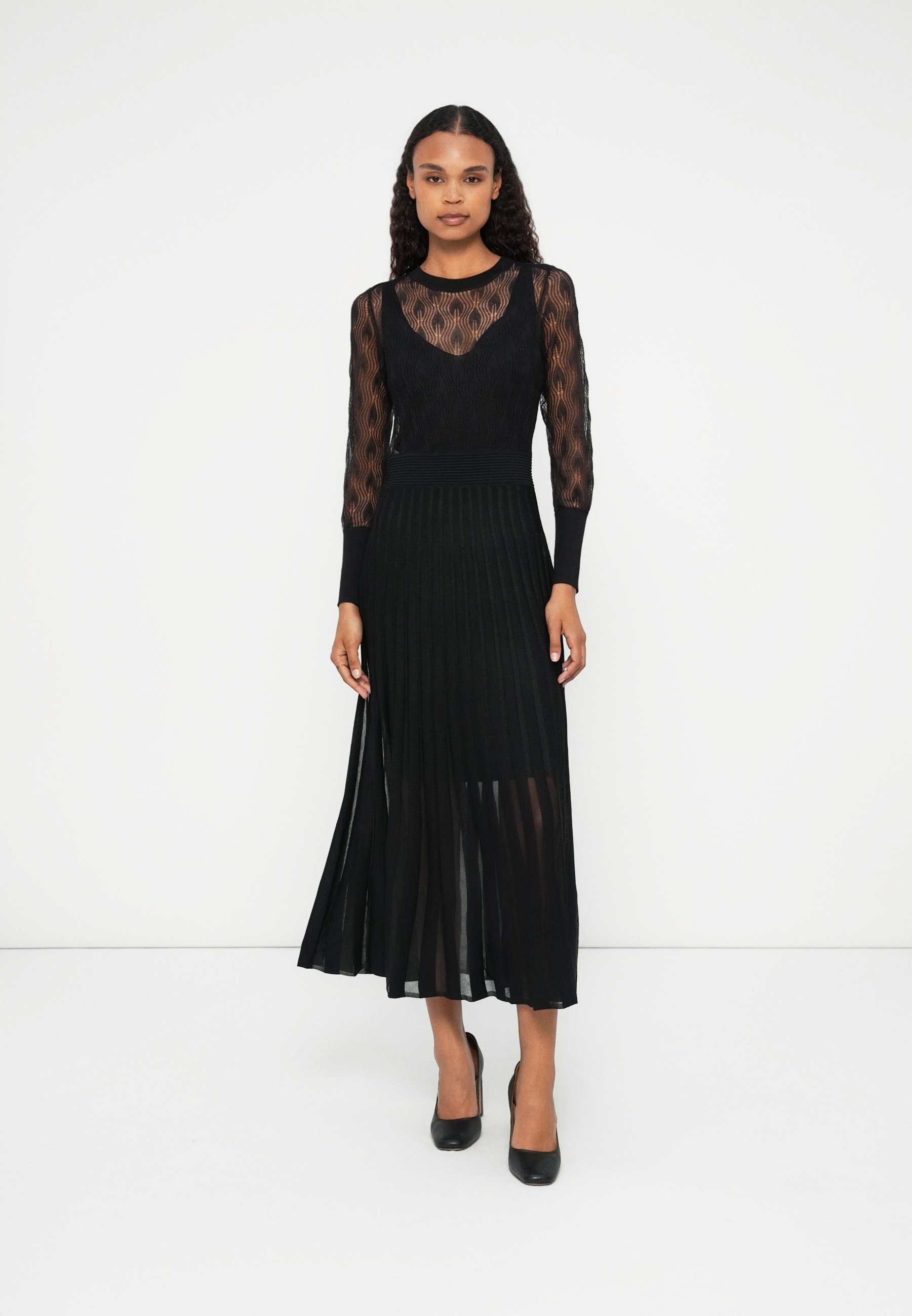 ted baker black dresses Polka-Dot Flare Dress – New York & Company main image 0