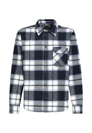 KARIERTES LANGARM MIT BRUSTTASCHE UND DRUCKKNÖPFEN - Shirt - blau