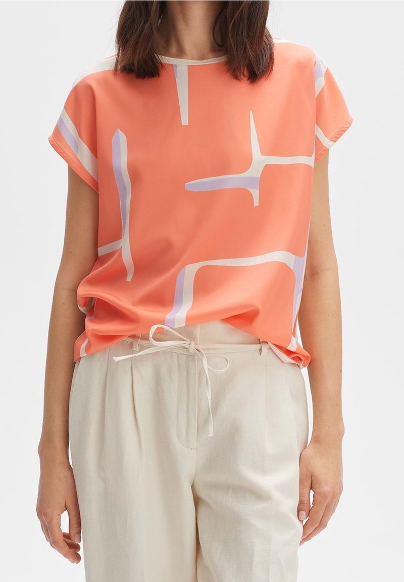 OPUS T-shirt med print - orange