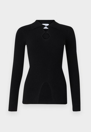 KNITID CUT OUT - Long sleeved top - black
