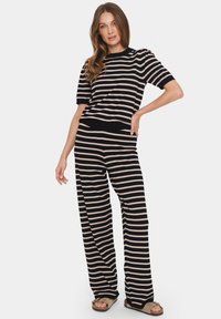 Saint Tropez MILA STRIPED - Püksid - black